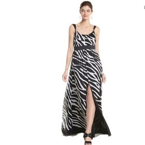 White House Black Market Zebra Print Maxi Dress - 6